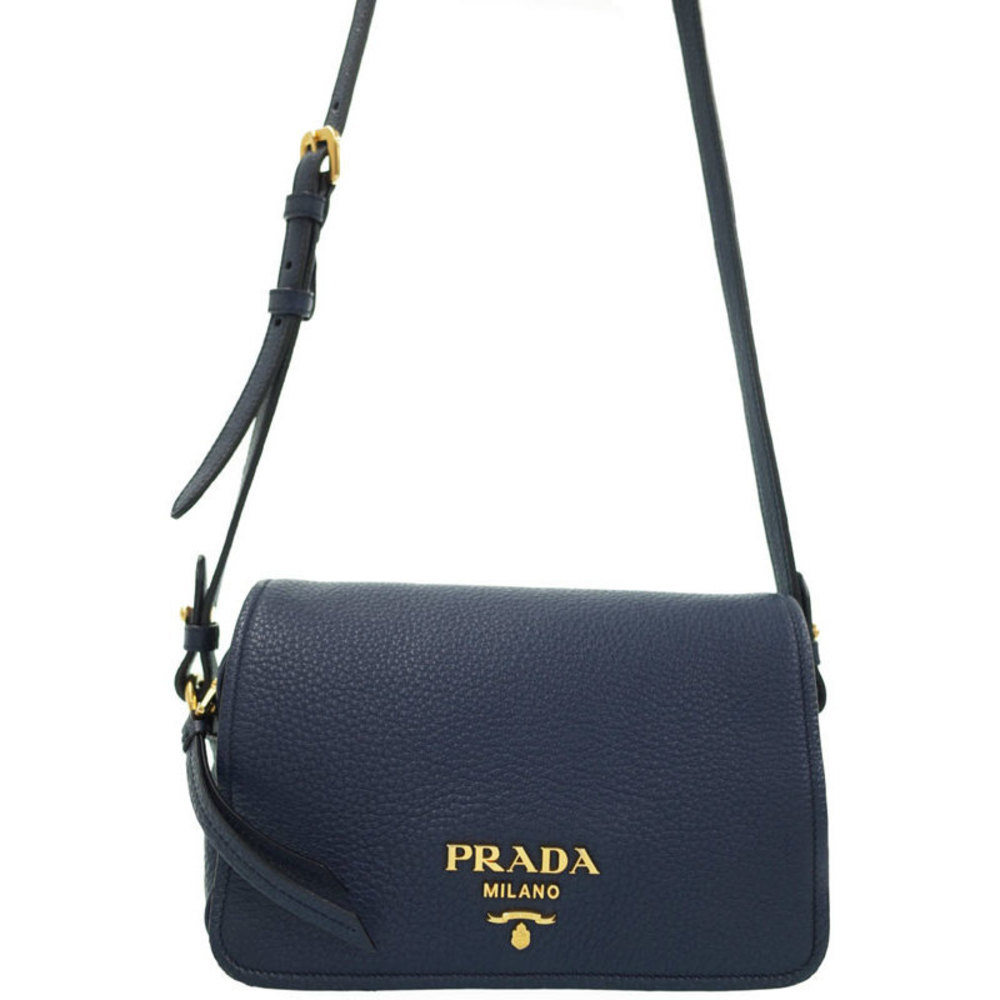 Prada Leather Shoulder Bag Navy